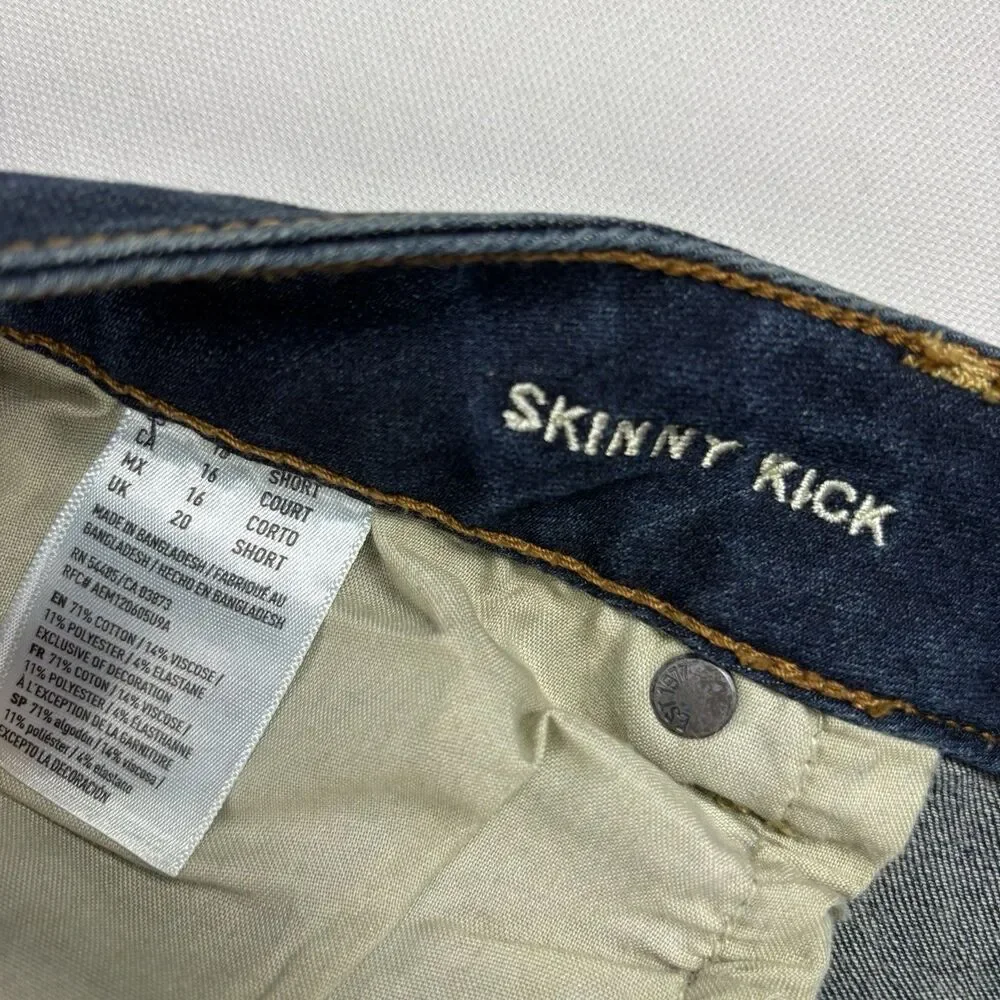 American Eagle Jeans Skinny Kick Boot Cut 360 Super Stretch Womens Size 16 Blue